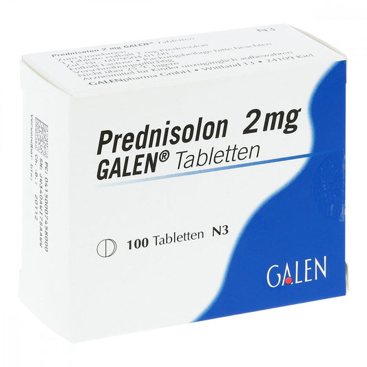 Das Produktfoto zeigt Prednisolon 2 Mg Galen Tabletten (100 stk) PZN 00745800