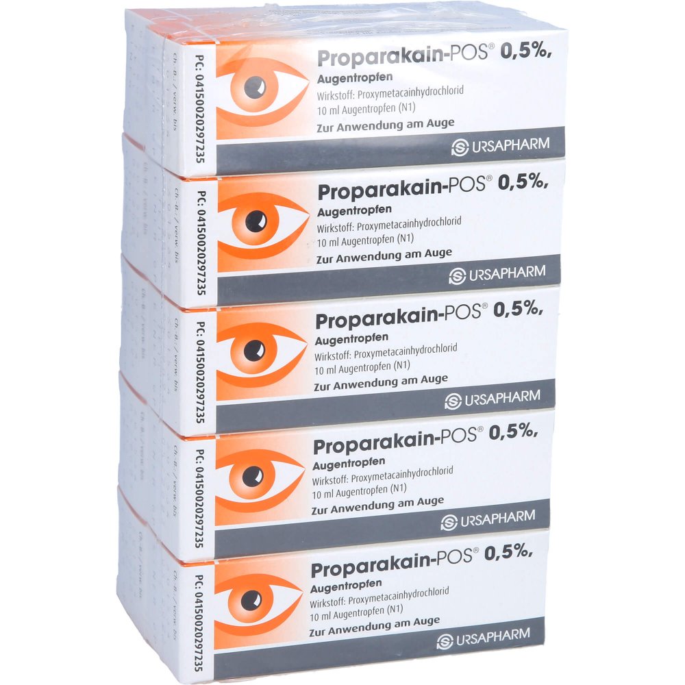Das Produktfoto zeigt Proparakain Pos 0,5% Augentropfen (10X10 ml) PZN 00748129