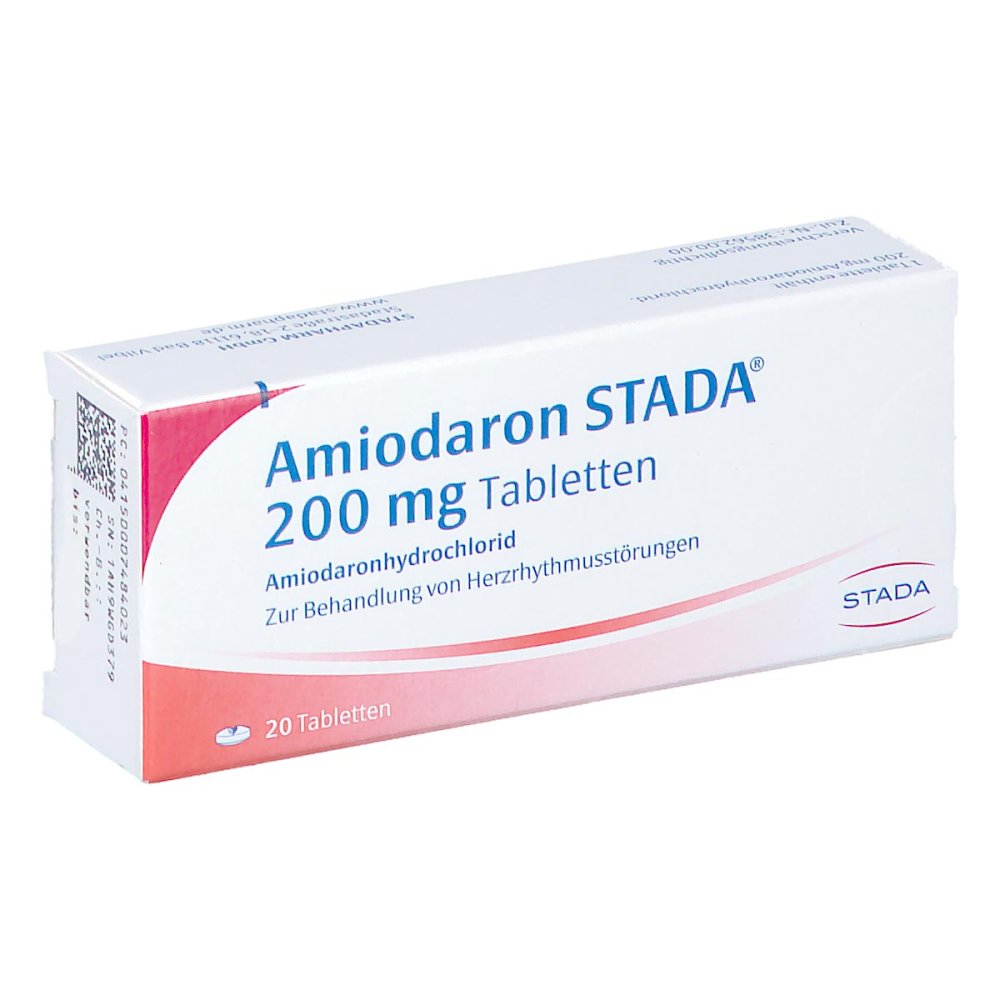 Das Produktfoto zeigt Amiodaron Stada 200 Mg Tabletten (20 stk) PZN 00748402