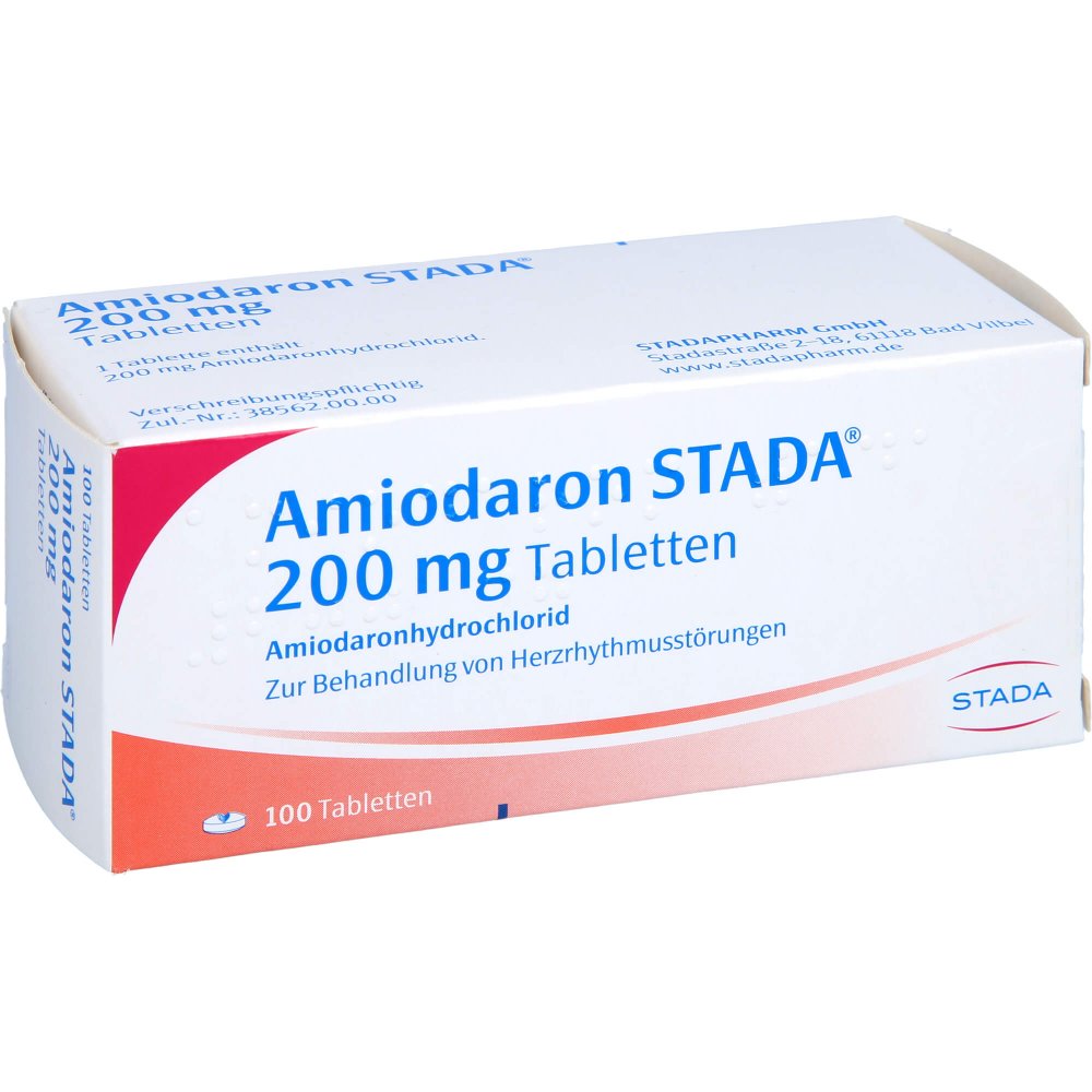 Das Produktfoto zeigt Amiodaron Stada 200 Mg Tabletten (100 stk) PZN 00748431