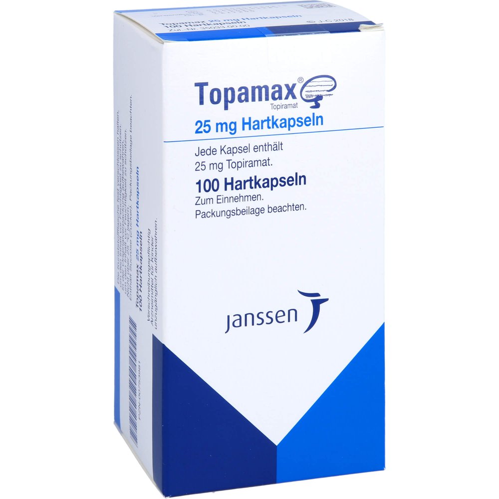 Das Produktfoto zeigt Topamax 25 Mg Hartkapseln (100 stk) PZN 00753981