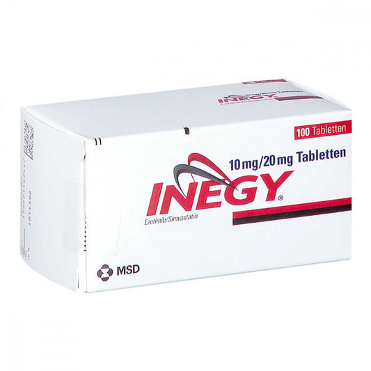 Das Produktfoto zeigt Inegy 10 Mg/20 Mg Tabletten (100 stk) PZN 00761041