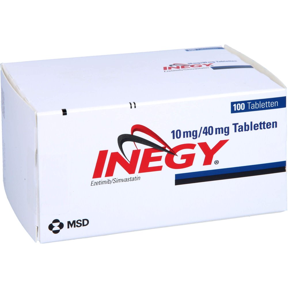 Das Produktfoto zeigt Inegy 10 Mg/40 Mg Tabletten (100 stk) PZN 00761093