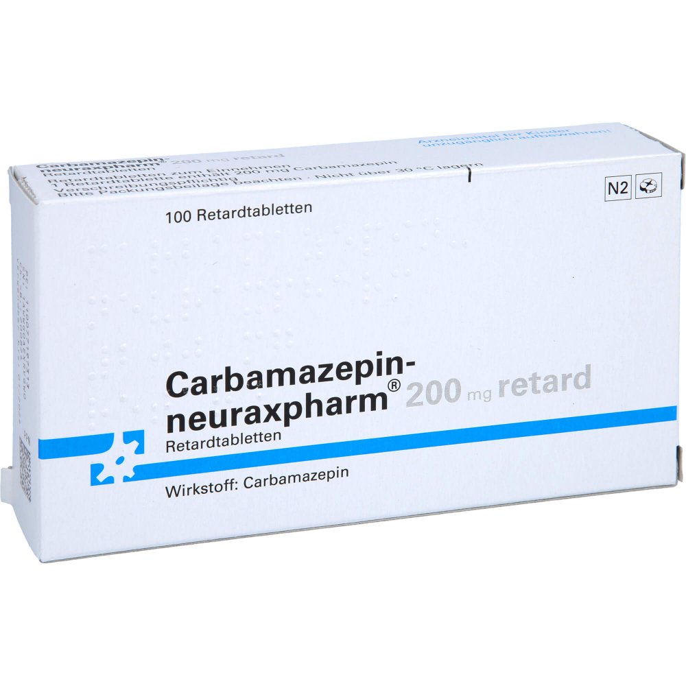 Das Produktfoto zeigt Carbamazepin-Neuraxpharm 200 Mg Retard Tabl. (100 stk) PZN 00771973