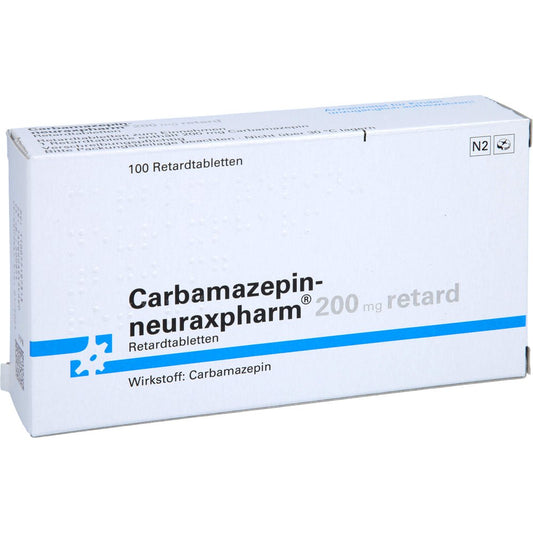 Das Produktfoto zeigt Carbamazepin-Neuraxpharm 200 Mg Retard Tabl. (100 stk) PZN 00771973