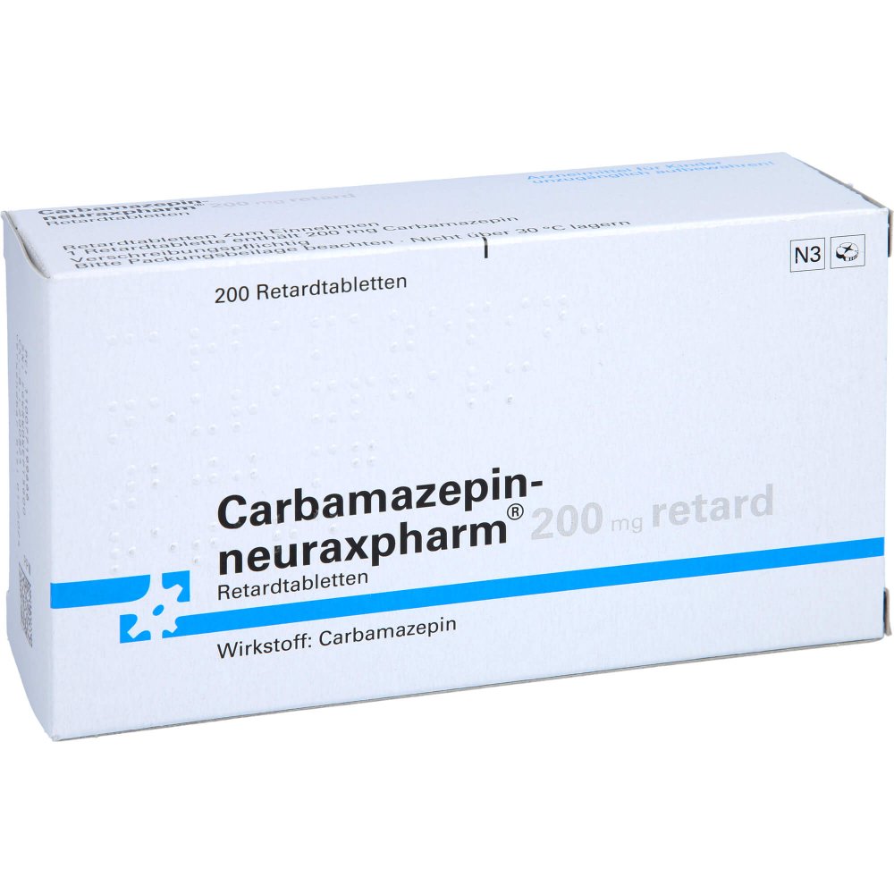 Das Produktfoto zeigt Carbamazepin-Neuraxpharm 200 Mg Retard Tabl. (200 stk) PZN 00771996