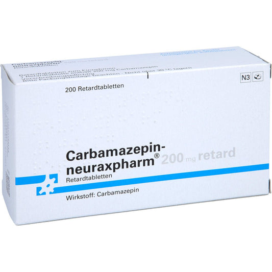 Das Produktfoto zeigt Carbamazepin-Neuraxpharm 200 Mg Retard Tabl. (200 stk) PZN 00771996