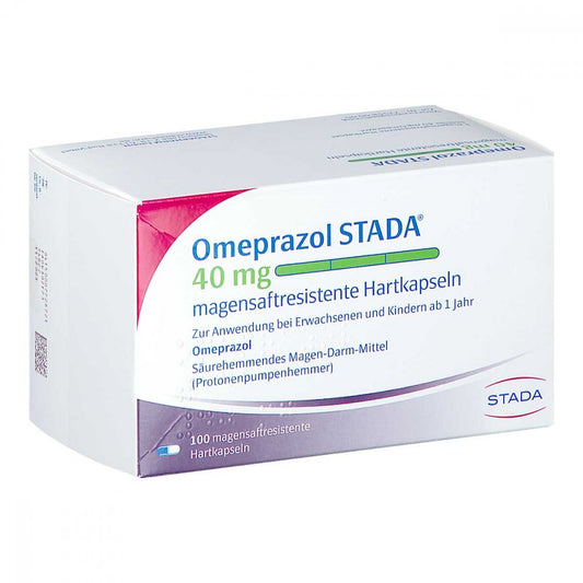 Das Produktfoto zeigt Omeprazol Stada 40 Mg Magensaftresist.Hartkapseln (100 stk) PZN 00772872