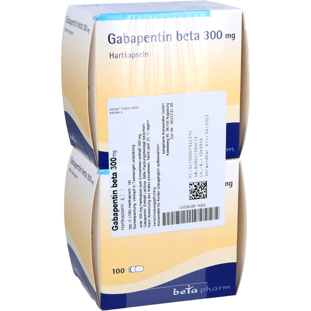 Das Produktfoto zeigt Gabapentin Beta 300 Mg Hartkapseln (200 stk) PZN 00792231