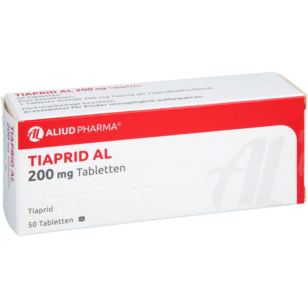 Das Produktfoto zeigt Tiaprid Al 200 Mg Tabletten (50 stk) PZN 00800781