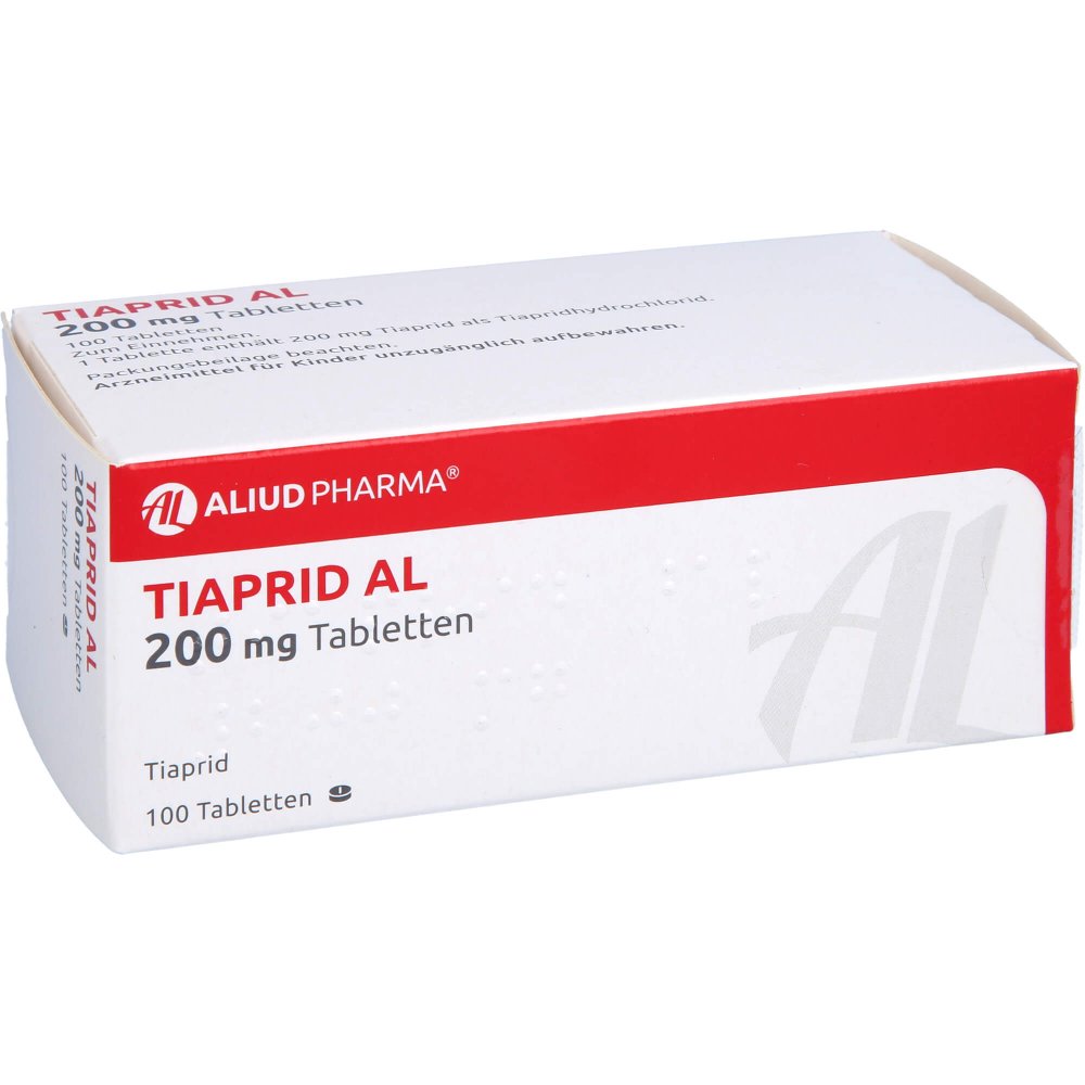 Das Produktfoto zeigt Tiaprid Al 200 Mg Tabletten (100 stk) PZN 00800798