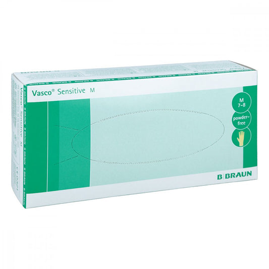 Das Produktfoto zeigt Vasco Sensitive Untersuchungshandschuhe Gr.M (100 stk) PZN 00801088