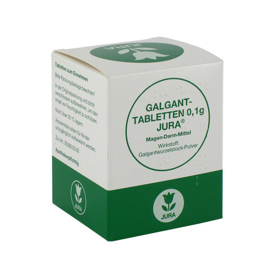 Das Produktfoto zeigt Galganttabletten 0,1 G Jura (250 stk) PZN 00806312
