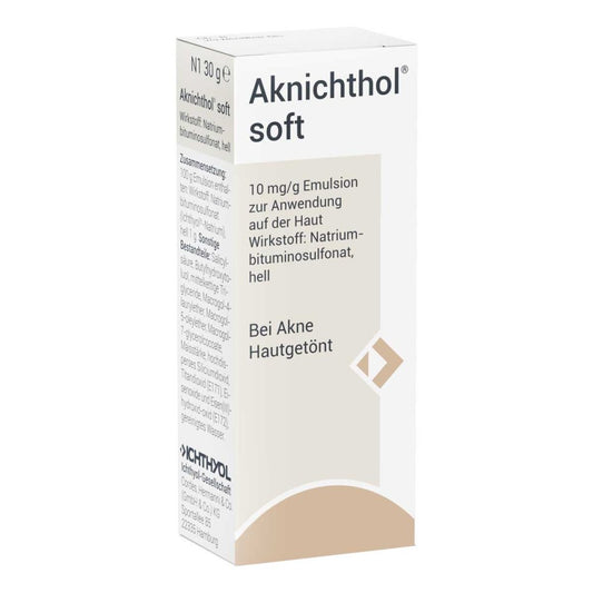 Das Produktfoto zeigt Aknichthol Soft Emulsion (30 g) PZN 00808038