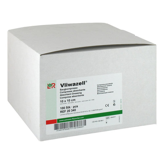 Das Produktfoto zeigt Vliwazell Saugkompressen Unsteril 10x10 Cm (100 stk) PZN 00809641