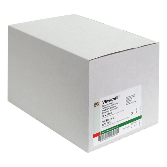 Das Produktfoto zeigt Vliwazell Saugkompressen Unsteril 10x20 Cm (100 stk) PZN 00809658