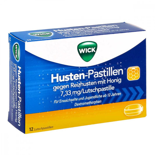 Das Produktfoto zeigt Wick Husten Pastillen Gg.Reizhusten M.Honig (12 stk) PZN 00811595
