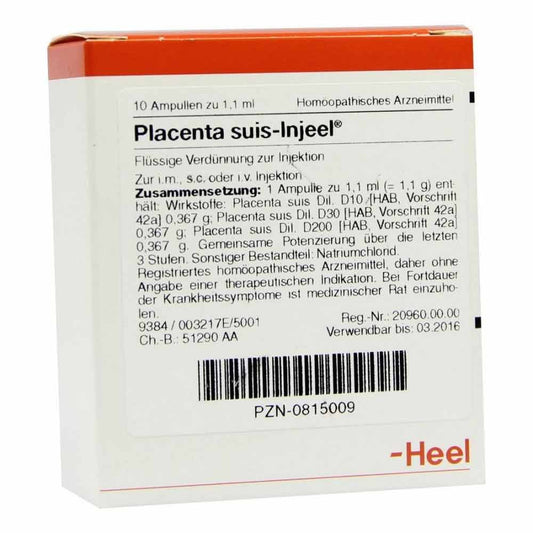 Placenta Suis Injeel Ampullen (10 stk)