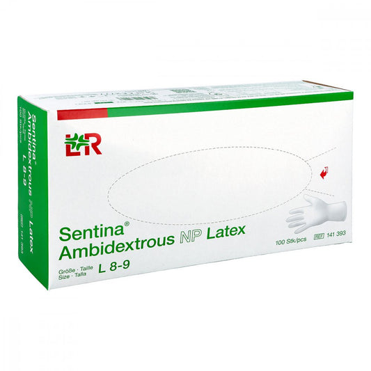 Das Produktfoto zeigt Sentina Ambidextrous Unters.Hands.Puderfr.Gr.L (100 stk) PZN 00816931
