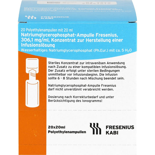 Das Produktfoto zeigt Natriumglycerophosphat Ampulle Infusionslsg.-Konz. (20X20 ml) PZN 00817451
