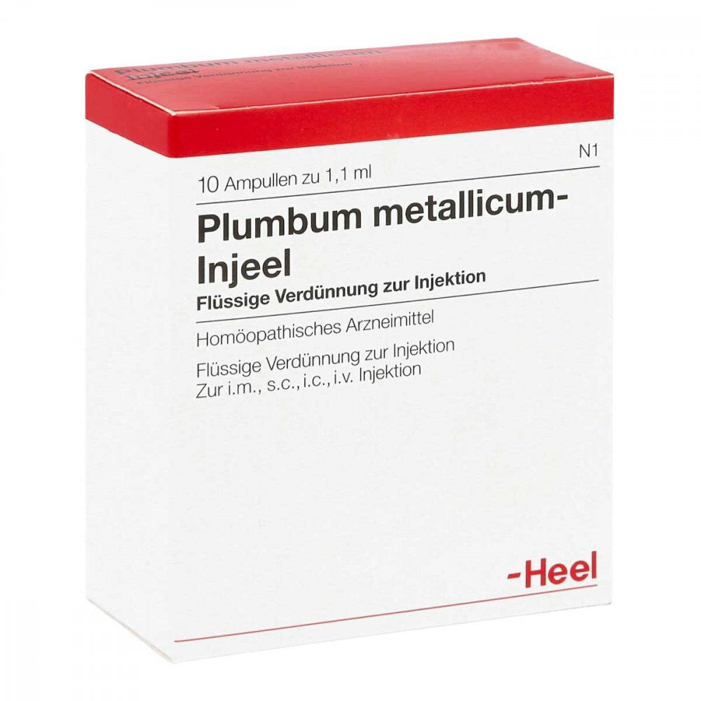 Das Produktfoto zeigt Plumbum Metallicum Injeel Ampullen (10 stk) PZN 00818893