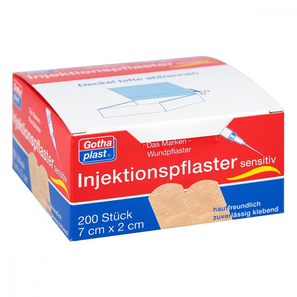 Das Produktfoto zeigt Gothaplast Injektionspfl.Sensitiv 2x7 Cm (200 stk) PZN 00820950