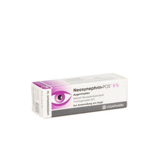 Das Produktfoto zeigt Neosynephrin Pos 5% Augentropfen (10 ml) PZN 00828584