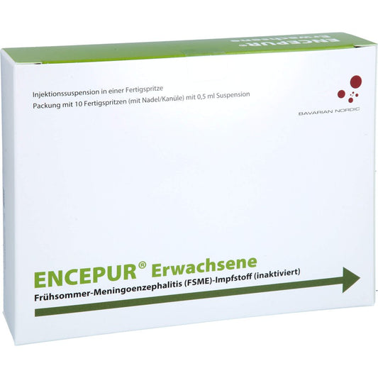 Das Produktfoto zeigt Encepur Erwachsene Fertigspritzen (10X0.5 ml) PZN 00832545