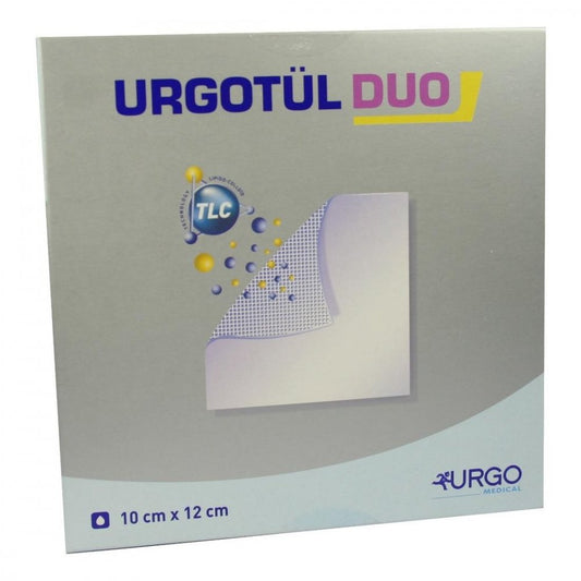 Das Produktfoto zeigt Urgotül Duo 10x12 Cm Wundgaze (10 stk) PZN 00834136