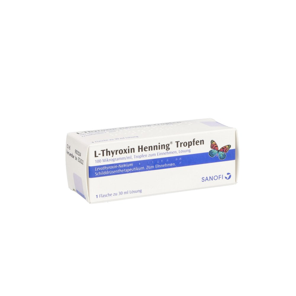 Das Produktfoto zeigt L-Thyroxin Henning Tropfen (30 ml) PZN 00842331