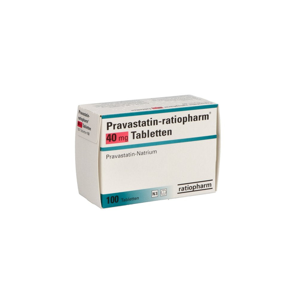 Das Produktfoto zeigt Pravastatin-Ratiopharm 40 Mg Tabletten (100 stk) PZN 00848724