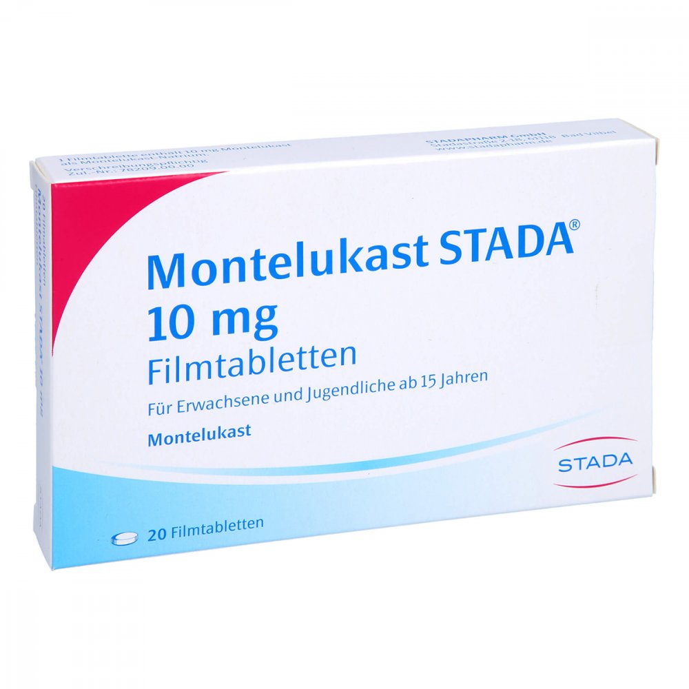 Das Produktfoto zeigt Montelukast Stada 10 Mg Filmtabletten (20 stk) PZN 00866455
