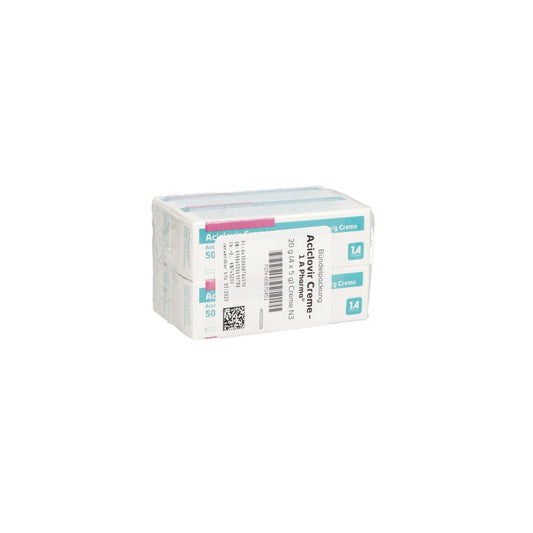 Das Produktfoto zeigt Aciclovir Creme-1a Pharma (20 g) PZN 00870451