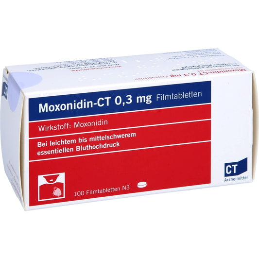 Das Produktfoto zeigt Moxonidin-Ct 0,3 Mg Filmtabletten (100 stk) PZN 00873567