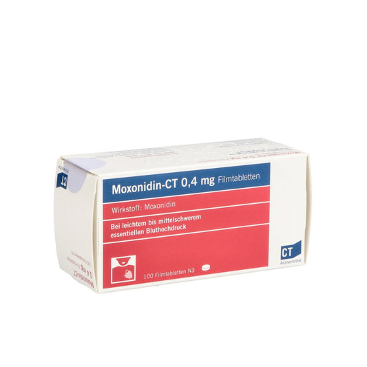 Das Produktfoto zeigt Moxonidin-Ct 0,4 Mg Filmtabletten (100 stk) PZN 00873745
