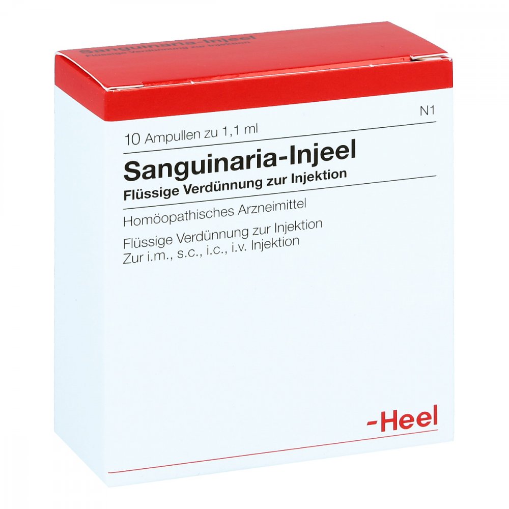 Das Produktfoto zeigt Sanguinaria Injeel Ampullen (10 stk) PZN 00903015