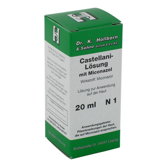 Das Produktfoto zeigt Castellani M. Miconazol Lösung (20 ml) PZN 00912758