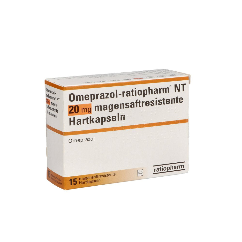Das Produktfoto zeigt Omeprazol-Ratiopharm Nt 20 Mg Magensaftr.Hartkaps. (15 stk) PZN 00913864