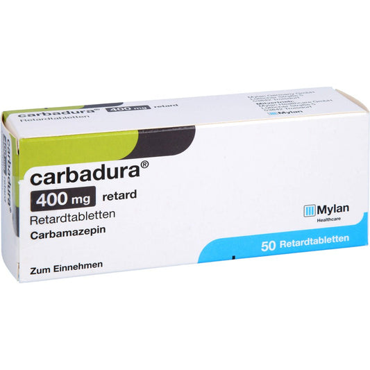 Das Produktfoto zeigt Carbadura 400 Mg Retard Tabl. (50 stk) PZN 00914131