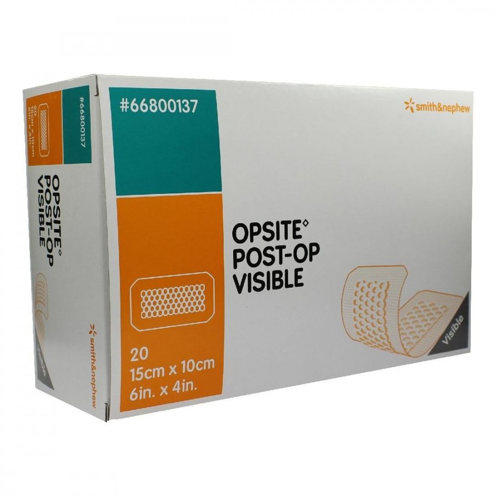 Das Produktfoto zeigt Opsite Post-Op Visible 10x15 Cm Verband (20 stk) PZN 00919306