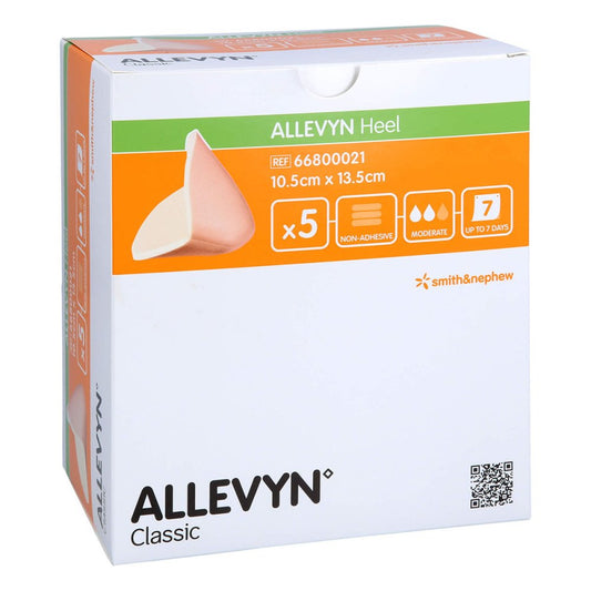 Das Produktfoto zeigt Allevyn Heel Schaumstoff Fersenverb.10,5x13,5 Cm (5 stk) PZN 00927056