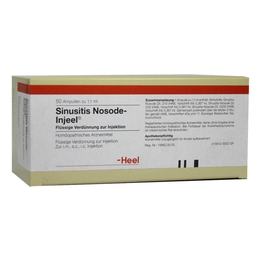 Das Produktfoto zeigt Sinusitis Nosode Injeel Ampullen (50 stk) PZN 00939869
