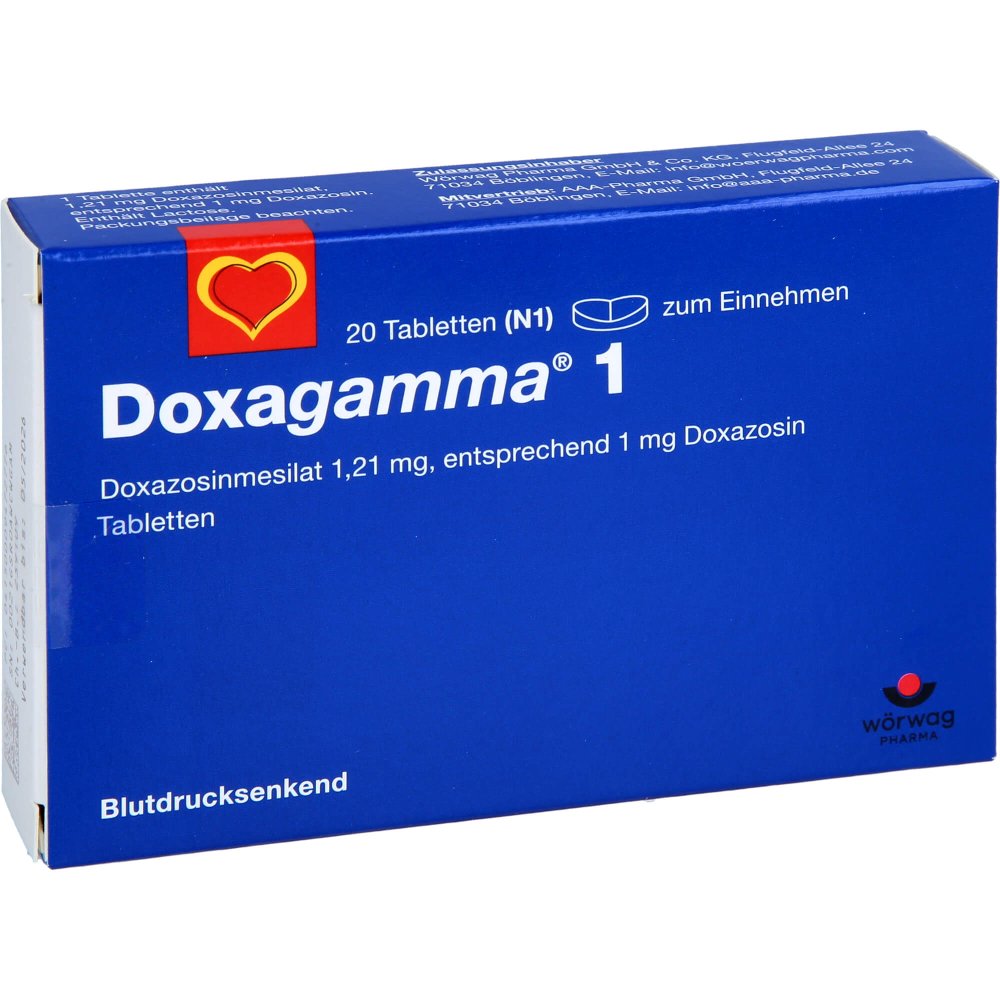 Das Produktfoto zeigt Doxagamma 1 Mg Tabletten (20 stk) PZN 00947277
