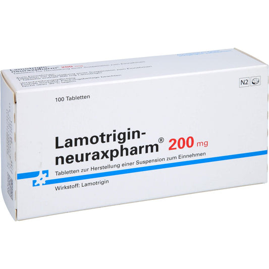 Das Produktfoto zeigt Lamotrigin-Neuraxpharm 200 Mg Tab.Z.H.Susp.Z.Einn. (100 stk) PZN 00947863