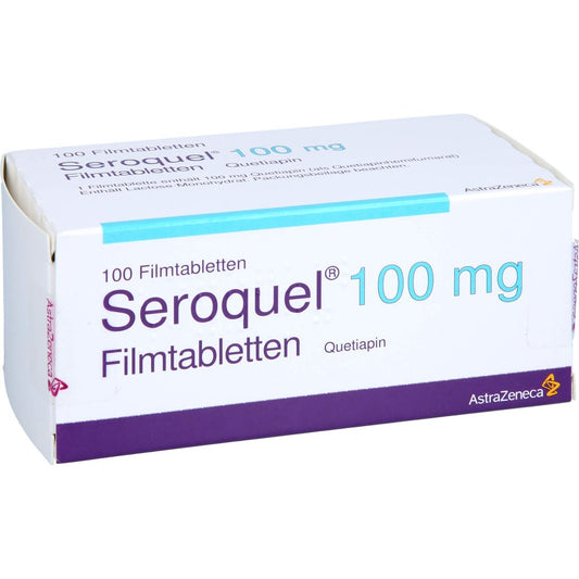 Das Produktfoto zeigt Seroquel 100 Mg Filmtabletten (100 stk) PZN 00948673