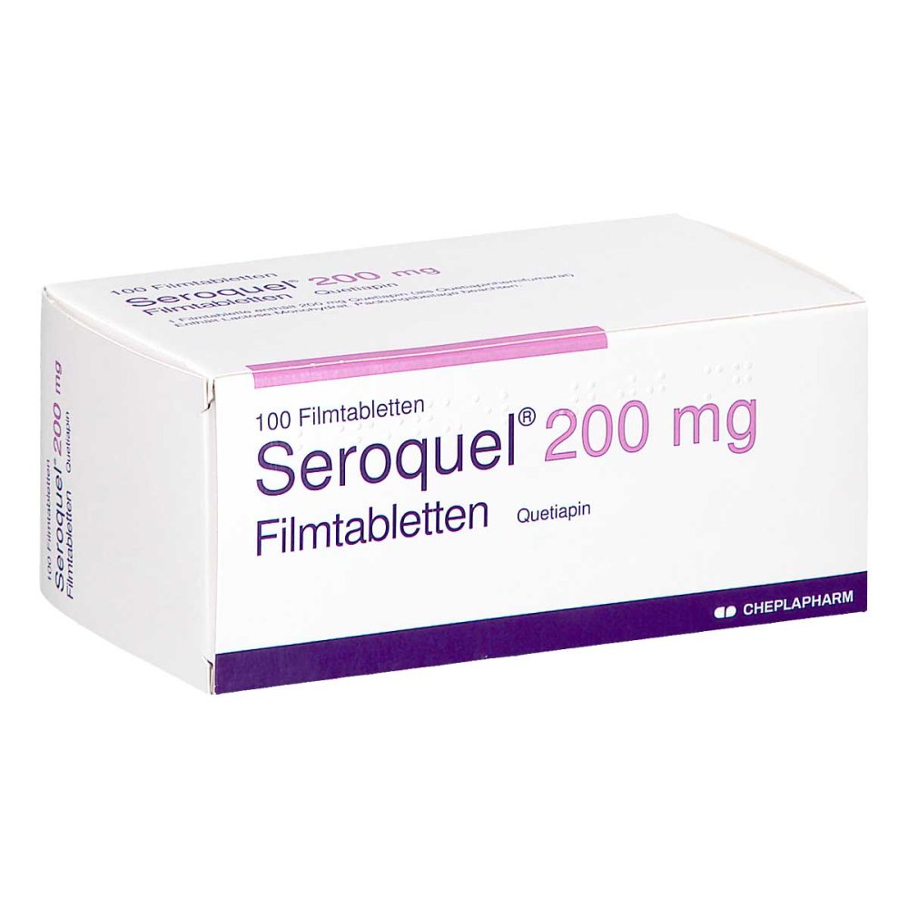 Das Produktfoto zeigt Seroquel 200 Mg Filmtabletten (100 stk) PZN 00948727
