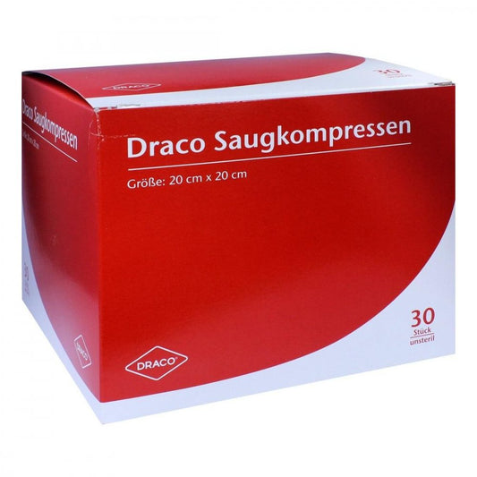 Das Produktfoto zeigt Saugkompressen Unsteril 20x20 Cm Draco (30 stk) PZN 00948791