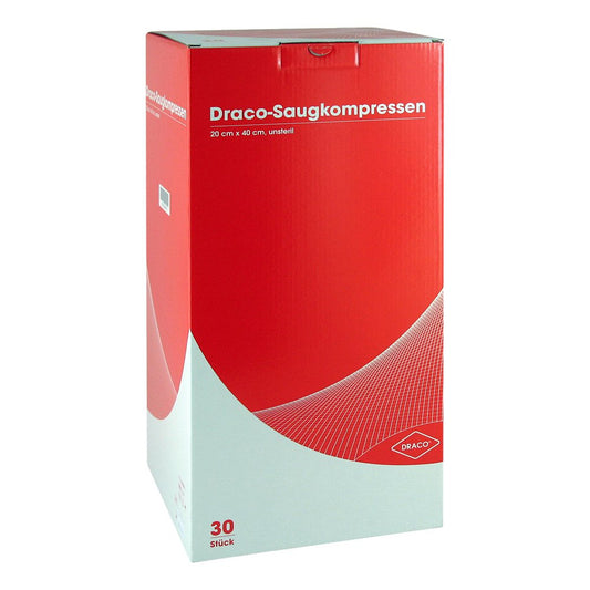 Das Produktfoto zeigt Saugkompressen Unsteril 20x40 Cm Draco (30 stk) PZN 00948816