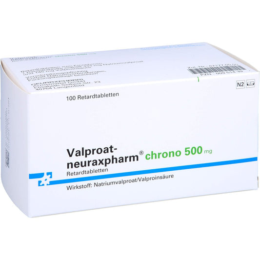 Das Produktfoto zeigt Valproat-Neuraxpharm Chrono 500 Mg Retardtabletten (100 stk) PZN 00951439