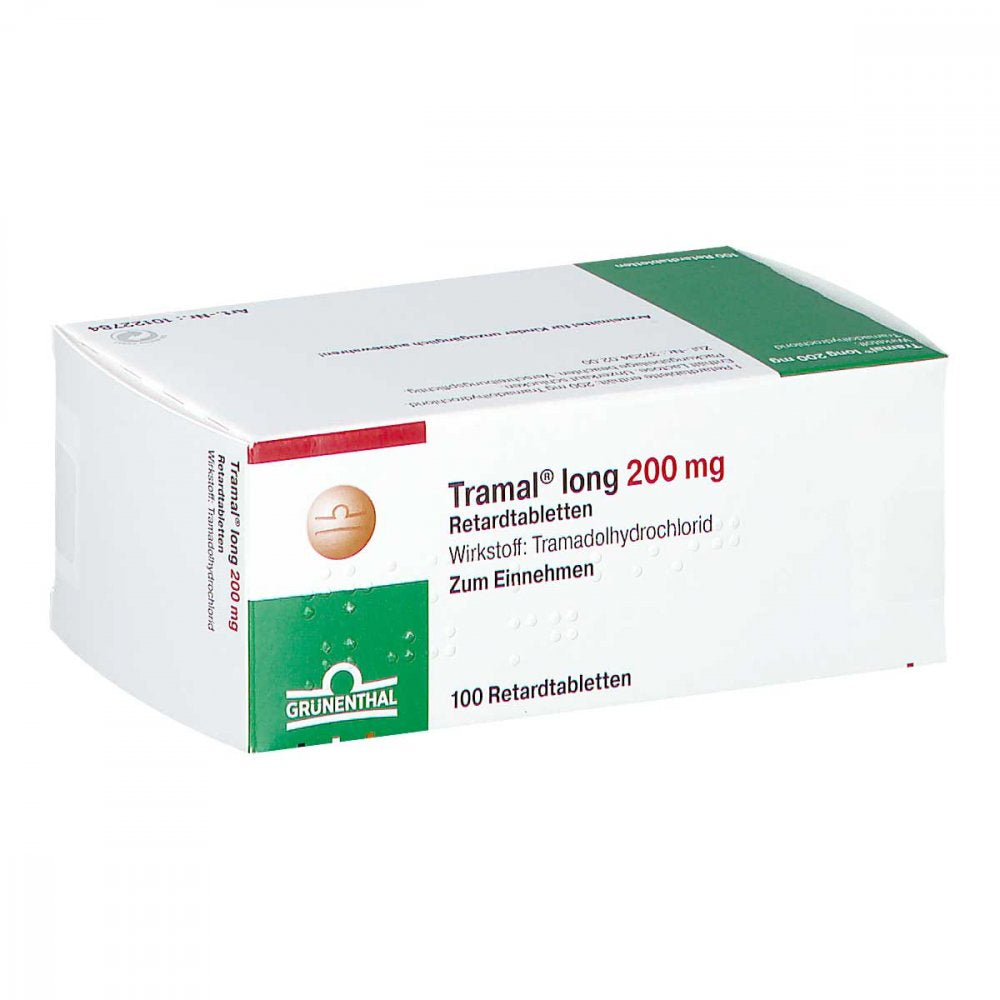 Das Produktfoto zeigt Tramal Long 200 Mg Retardtabletten (100 stk) PZN 00955093